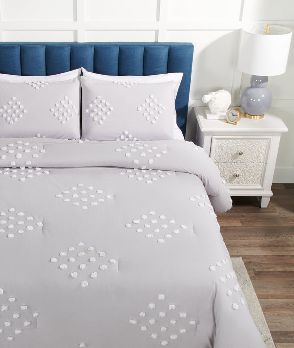 Lake 3-Piece Queen Comforter Set - Grey 