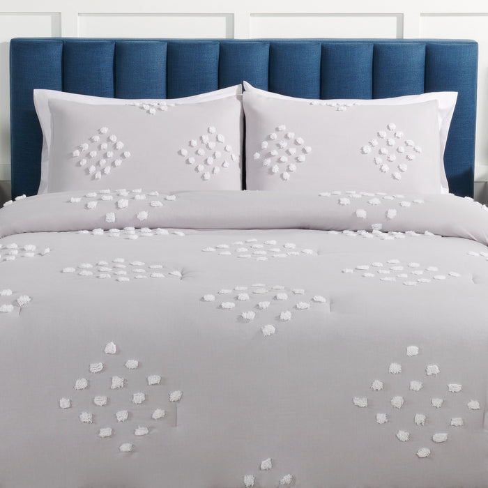 Lake 3-Piece Queen Comforter Set - Grey 