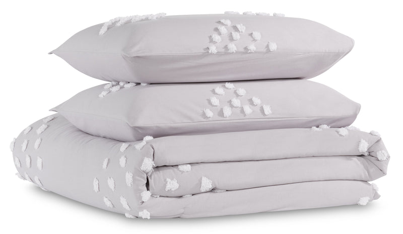Lake 3-Piece Queen Comforter Set - Grey 
