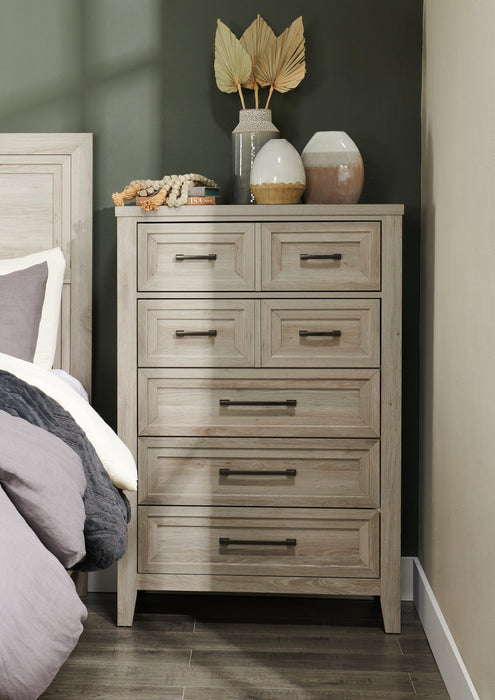 Lara Bedroom Chest of Drawers, 5-Drawer, 33.9\"W x 50.5\"H - Antique Grey 