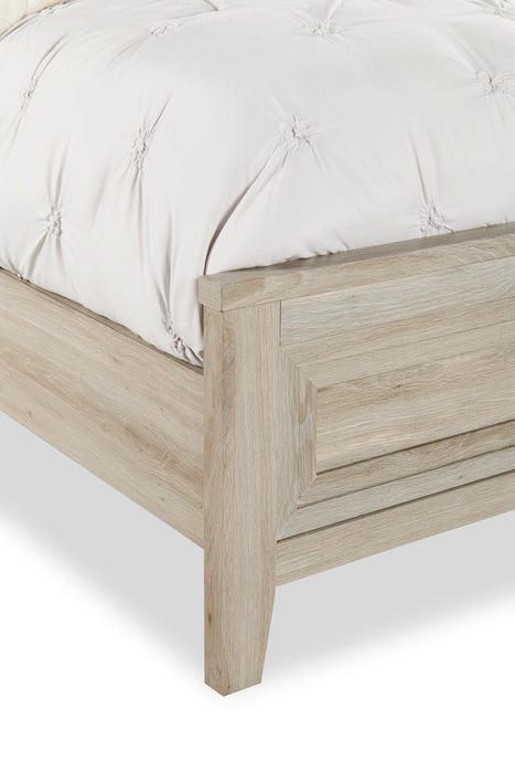 Lara Panel Bed with Headboard & Frame, Antique Grey - Queen Size 
