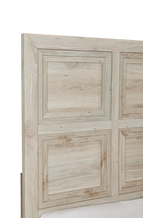 Lara Panel Bed with Headboard & Frame, Antique Grey - Queen Size 