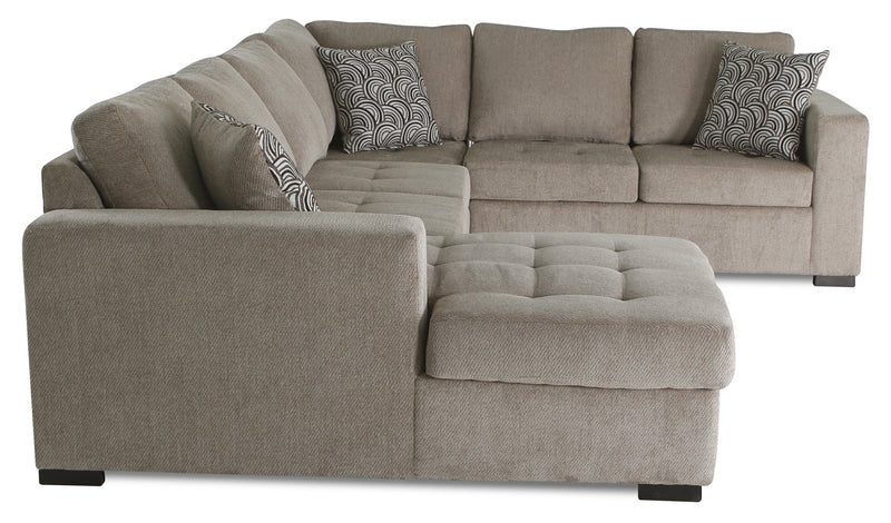 Legend 4-Piece Left-Facing Chenille Sleeper Sectional - Platinum 
