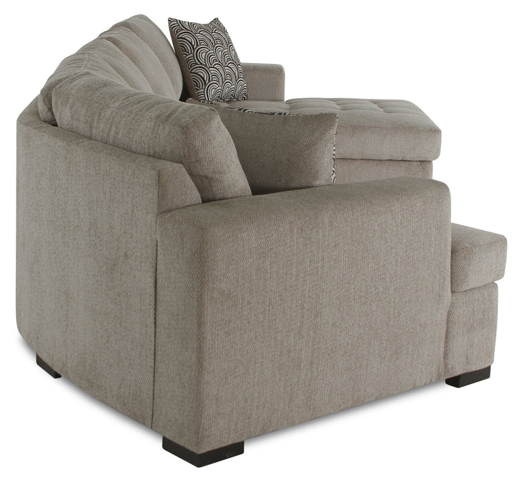 Legend 3-Piece Left-Facing Chenille Cuddler Sleeper Sectional with Chaise - Platinum 
