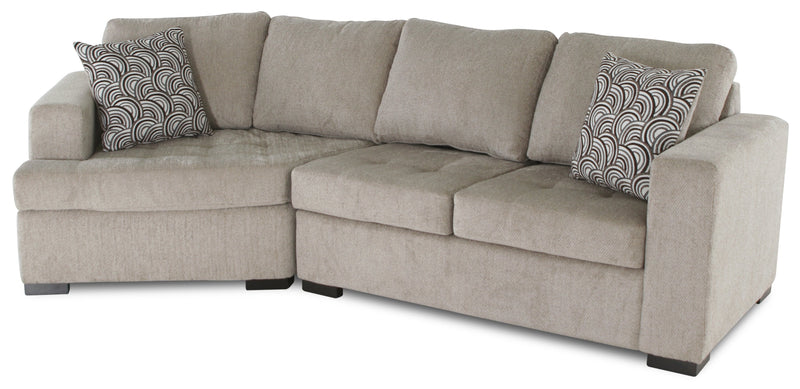 Legend 2-Piece Left-Facing Chenille Cuddler Sectional - Platinum 