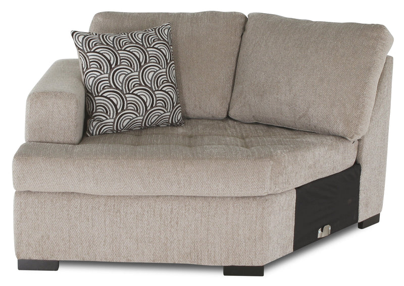 Legend 2-Piece Left-Facing Chenille Cuddler Sectional - Platinum 