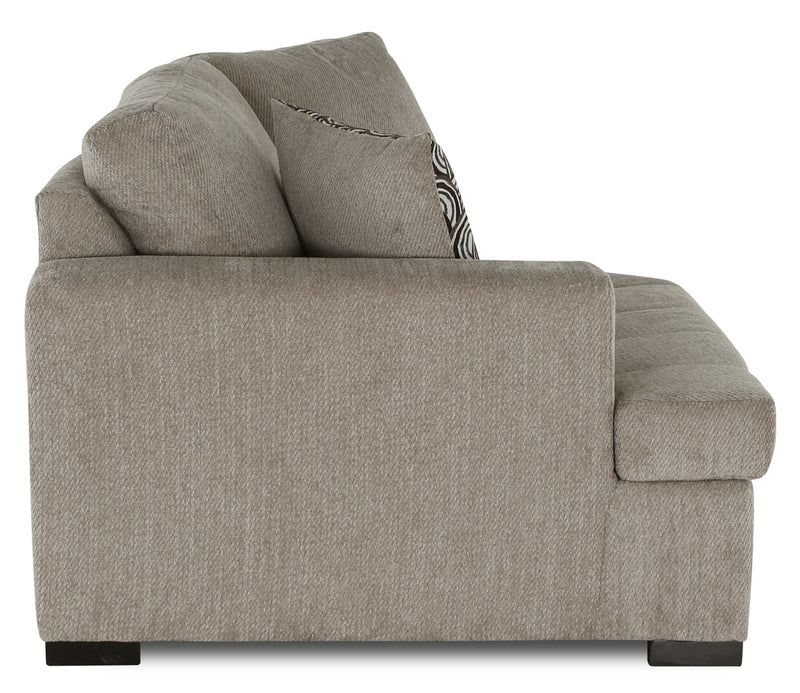Legend 2-Piece Left-Facing Chenille Cuddler Sectional - Platinum 