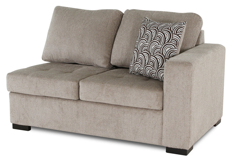 Legend 2-Piece Left-Facing Chenille Cuddler Sectional - Platinum 