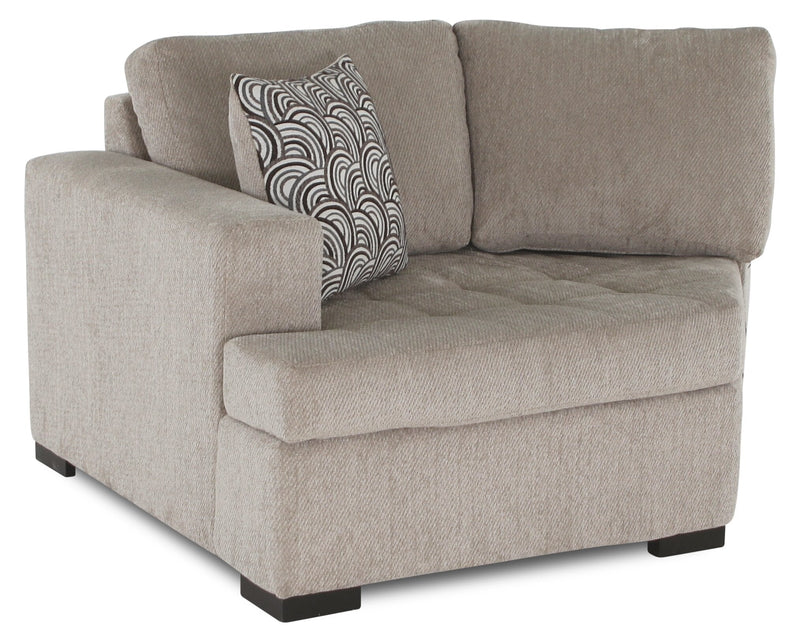 Legend 2-Piece Left-Facing Chenille Cuddler Sectional - Platinum 