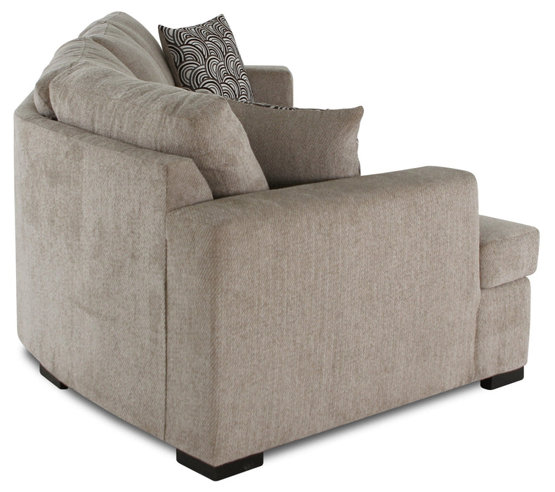 Legend 2-Piece Left-Facing Chenille Cuddler Sectional - Platinum 