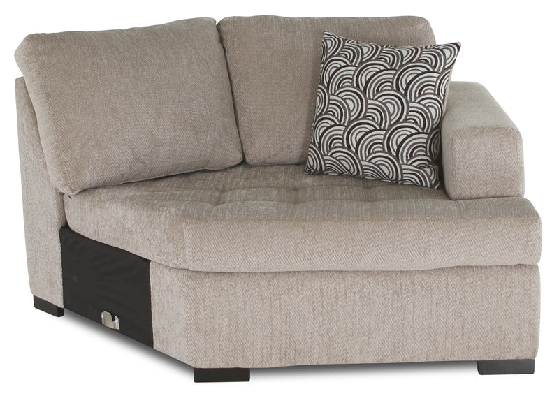 Legend 2-Piece Right-Facing Chenille Cuddler Sectional - Platinum 