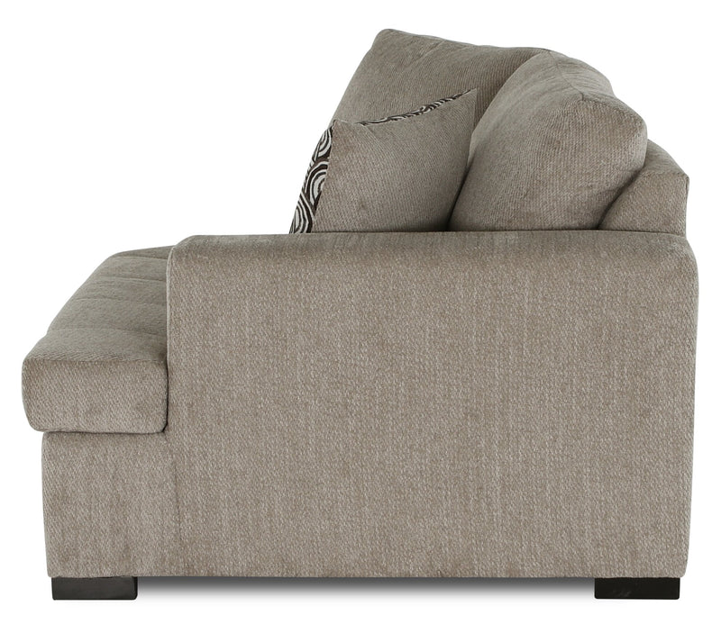 Legend 2-Piece Right-Facing Chenille Cuddler Sectional - Platinum 