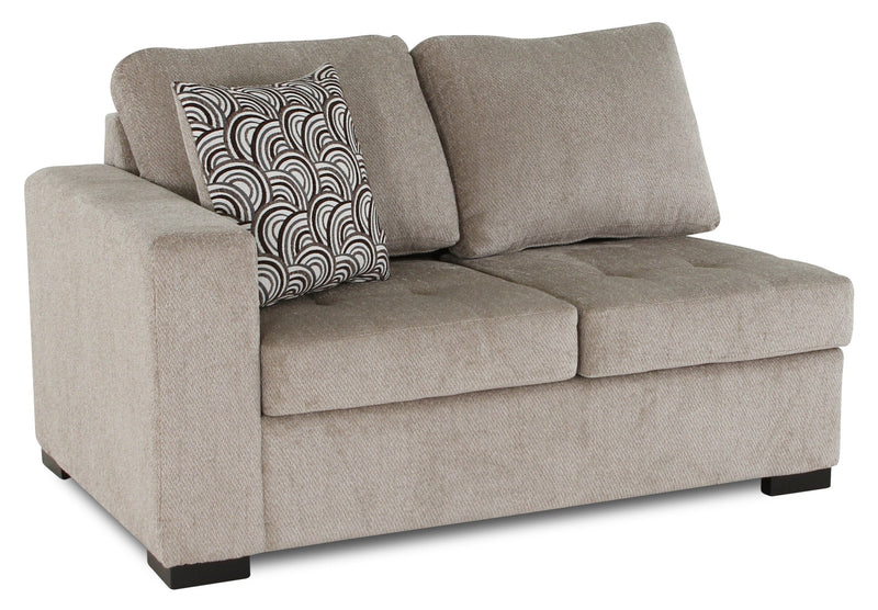 Legend 2-Piece Right-Facing Chenille Cuddler Sectional - Platinum 