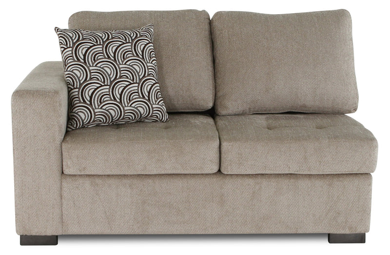 Legend 2-Piece Right-Facing Chenille Cuddler Sectional - Platinum 