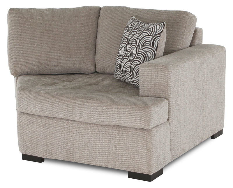 Legend 2-Piece Right-Facing Chenille Cuddler Sectional - Platinum 