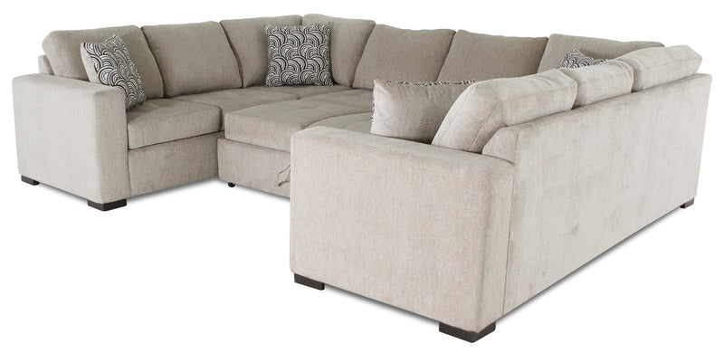 Legend 3-Piece Chenille Sleeper Sectional Sofa - Platinum