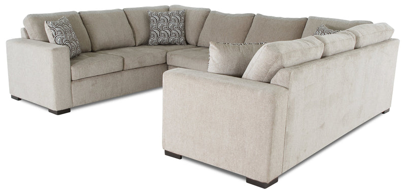 Legend 3-Piece Chenille Sleeper Sectional Sofa - Platinum