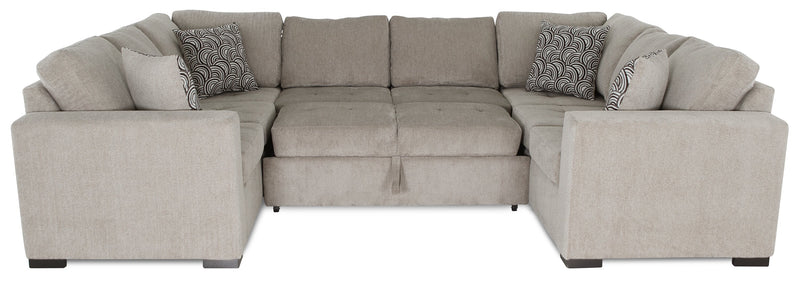 Legend 3-Piece Chenille Sleeper Sectional Sofa - Platinum