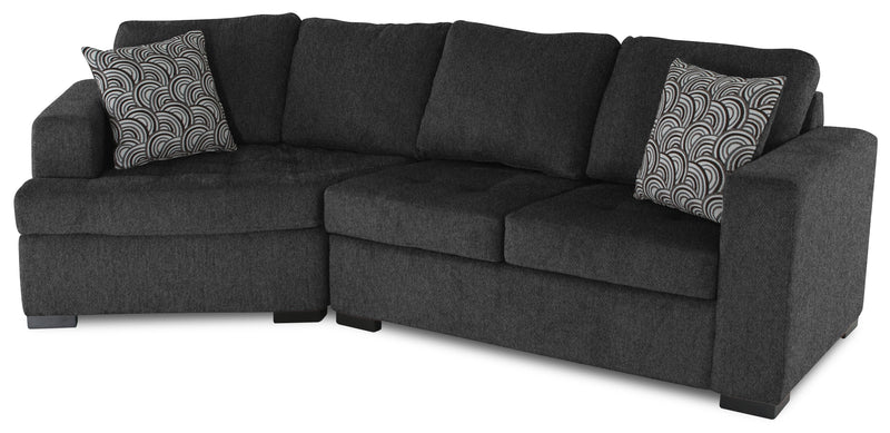 Legend 2-Piece Left-Facing Chenille Cuddler Sectional - Pepper