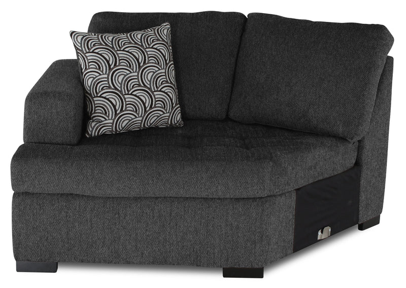 Legend 2-Piece Left-Facing Chenille Cuddler Sectional - Pepper