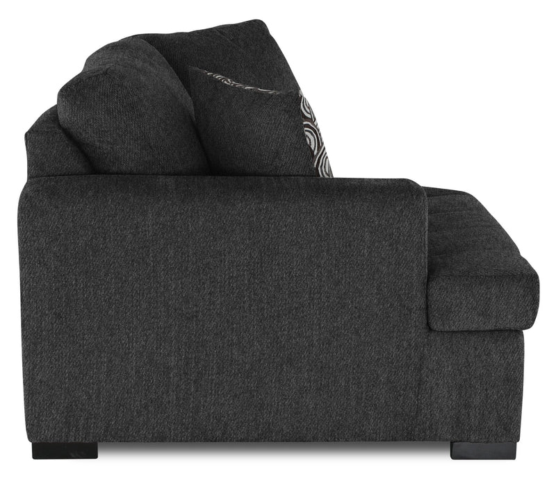 Legend 2-Piece Left-Facing Chenille Cuddler Sectional - Pepper