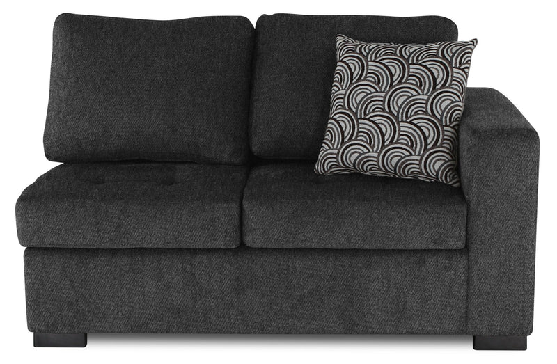 Legend 2-Piece Left-Facing Chenille Cuddler Sectional - Pepper