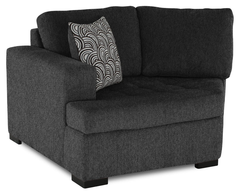 Legend 2-Piece Left-Facing Chenille Cuddler Sectional - Pepper