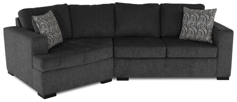Legend 2-Piece Left-Facing Chenille Cuddler Sectional - Pepper