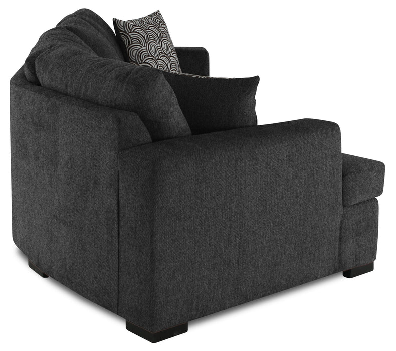 Legend 2-Piece Left-Facing Chenille Cuddler Sectional - Pepper