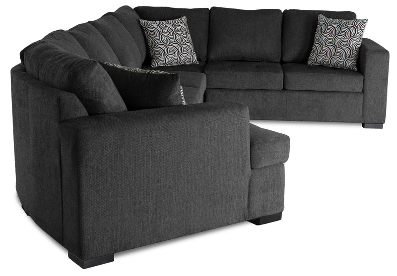 Legend 4-Piece Left-Facing Chenille Cuddler Sleeper Sectional - Pepper