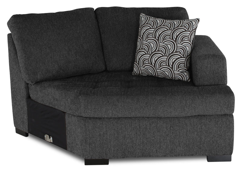Legend 2-Piece Right-Facing Chenille Cuddler Sectional - Pepper