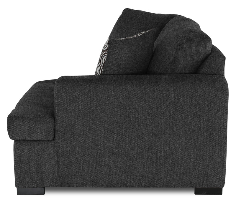 Legend 2-Piece Right-Facing Chenille Cuddler Sectional - Pepper