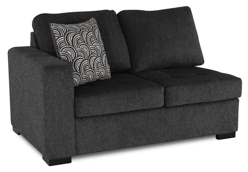 Legend 2-Piece Right-Facing Chenille Cuddler Sectional - Pepper