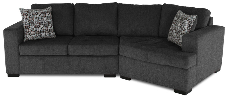Legend 2-Piece Right-Facing Chenille Cuddler Sectional - Pepper