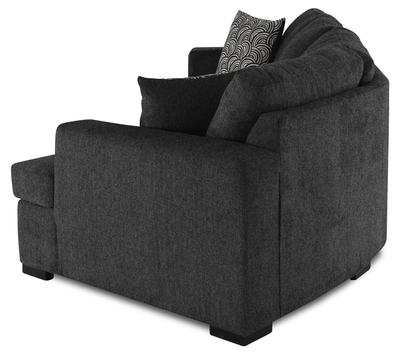 Legend 2-Piece Right-Facing Chenille Cuddler Sectional - Pepper