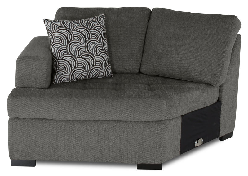 Legend 2-Piece Left-Facing Chenille Cuddler Sectional - Pewter