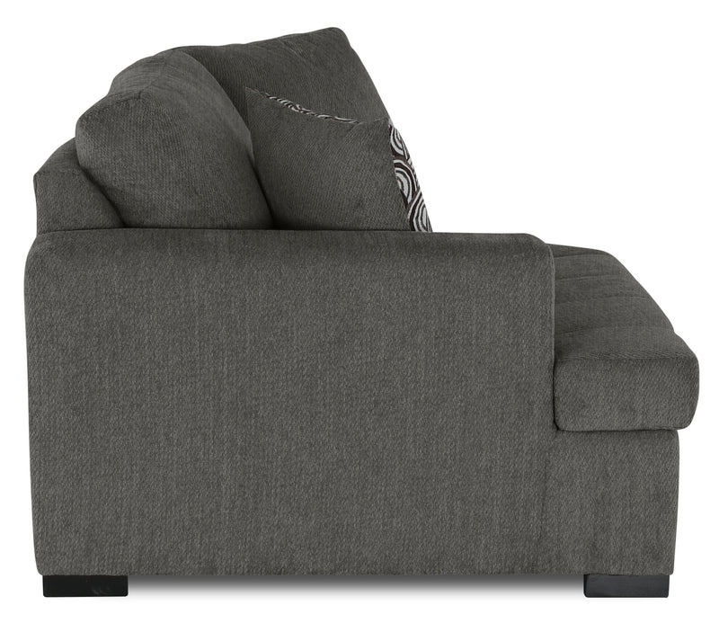 Legend 2-Piece Left-Facing Chenille Cuddler Sectional - Pewter