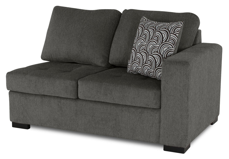 Legend 2-Piece Left-Facing Chenille Cuddler Sectional - Pewter