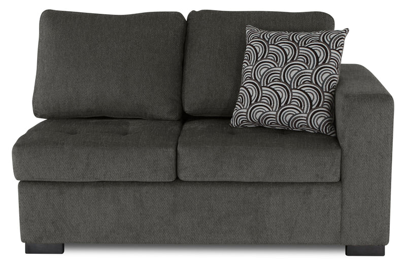 Legend 2-Piece Left-Facing Chenille Cuddler Sectional - Pewter