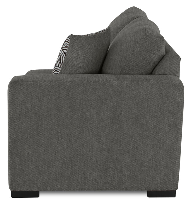 Legend 2-Piece Left-Facing Chenille Cuddler Sectional - Pewter