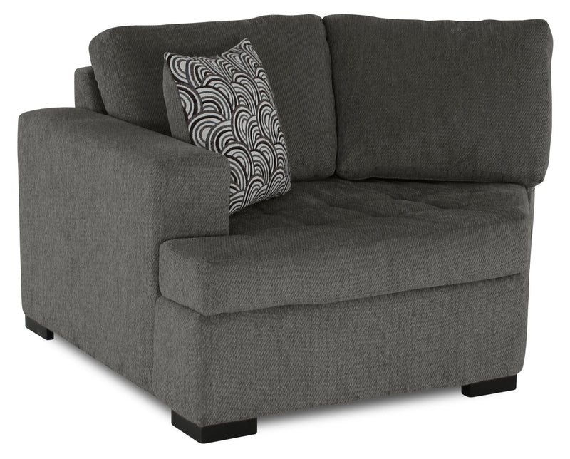 Legend 2-Piece Left-Facing Chenille Cuddler Sectional - Pewter