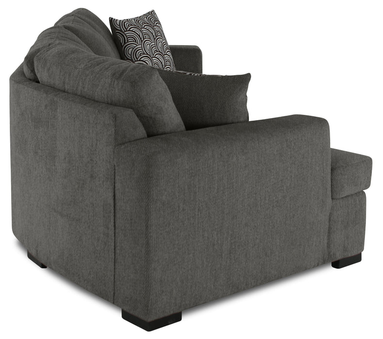 Legend 2-Piece Left-Facing Chenille Cuddler Sectional - Pewter