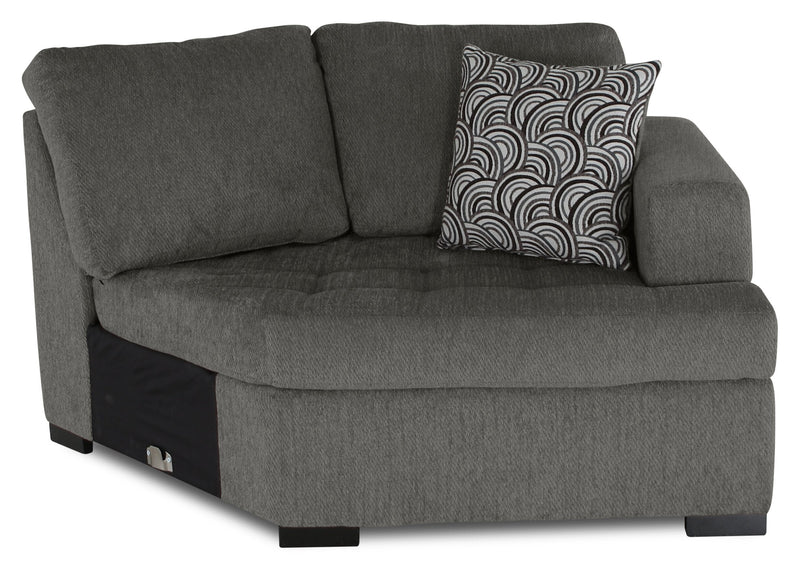 Legend 2-Piece Right-Facing Chenille Cuddler Sectional - Pewter