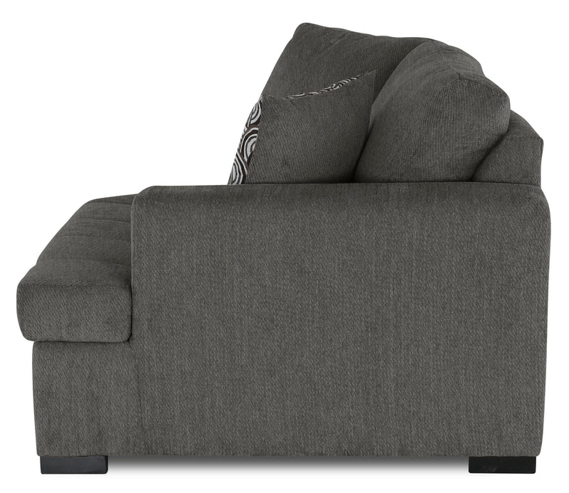 Legend 2-Piece Right-Facing Chenille Cuddler Sectional - Pewter