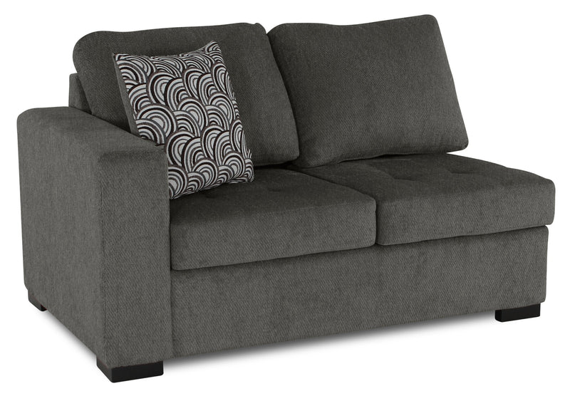Legend 2-Piece Right-Facing Chenille Cuddler Sectional - Pewter