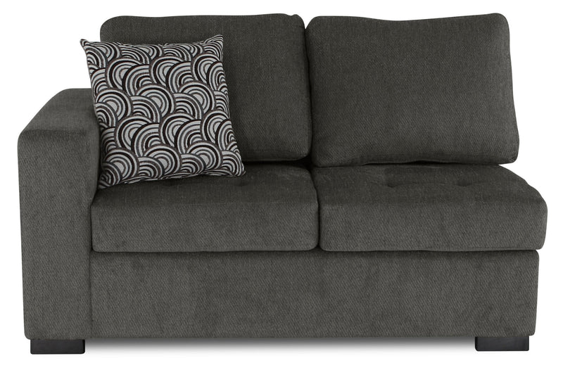 Legend 2-Piece Right-Facing Chenille Cuddler Sectional - Pewter