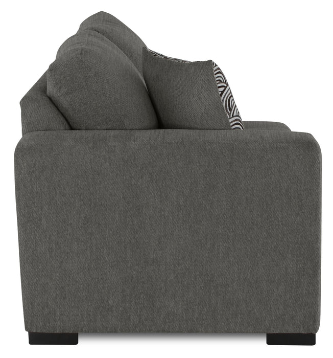 Legend 2-Piece Right-Facing Chenille Cuddler Sectional - Pewter