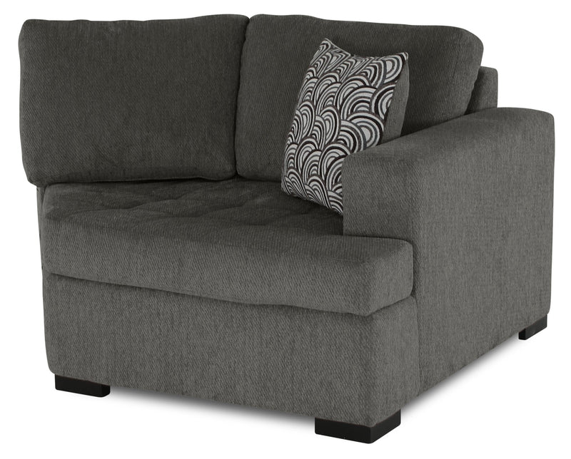 Legend 2-Piece Right-Facing Chenille Cuddler Sectional - Pewter