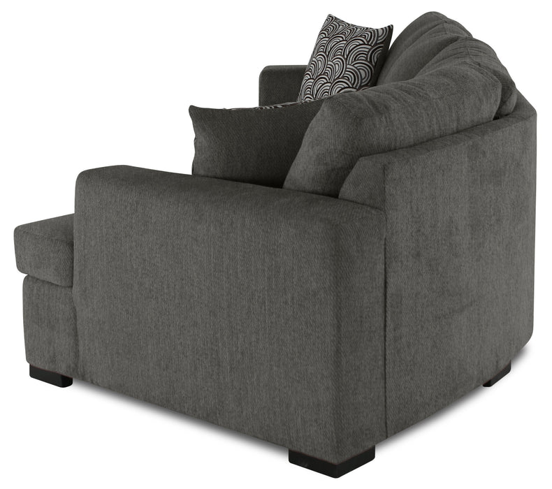 Legend 2-Piece Right-Facing Chenille Cuddler Sectional - Pewter