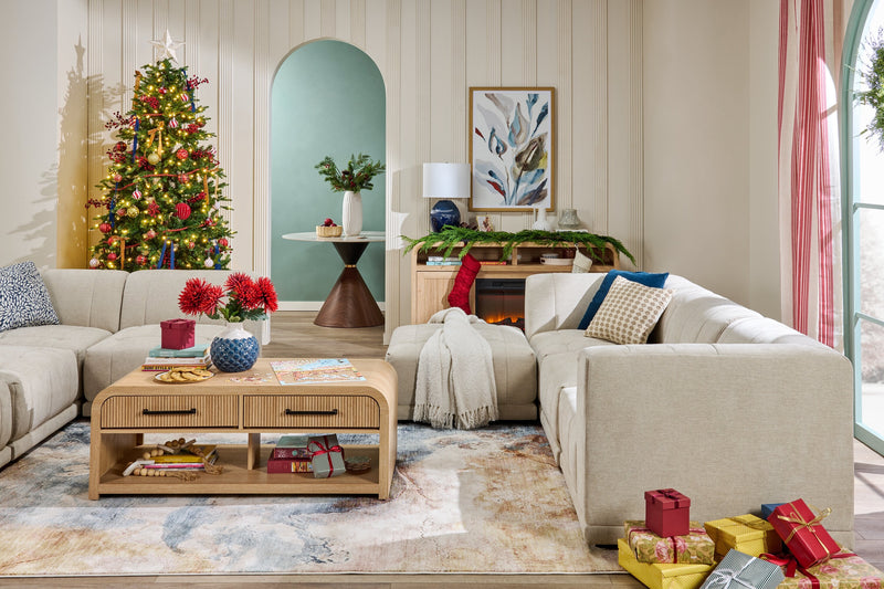 Lenore 60\" Electric Fireplace TV Stand with Storage - Natural